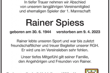 In Gedenken an Rainer Spiess
