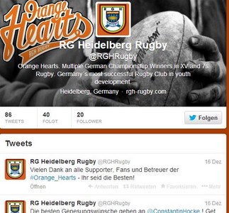 Die Twitter-Seite der RGH Rugbyabteilung